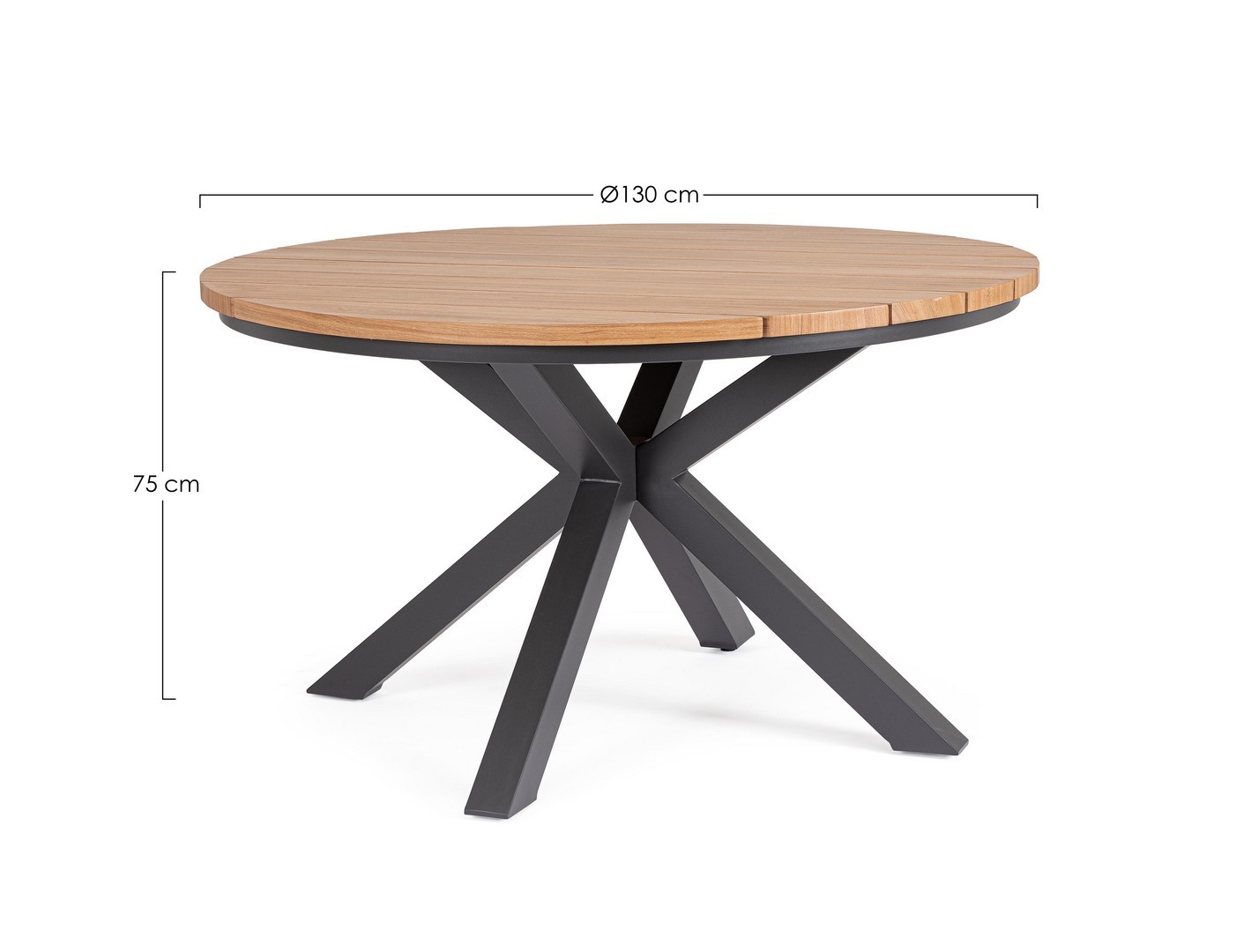 Lauko stalas ZELMAR, apvalus antracito spalvos D130 | namuideja.lt | lauko stalas