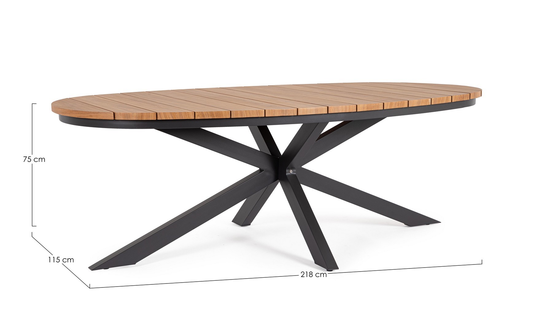 Lauko stalas ZELMAR, antracito spalvos 218x115 | namuideja.lt | lauko stalas