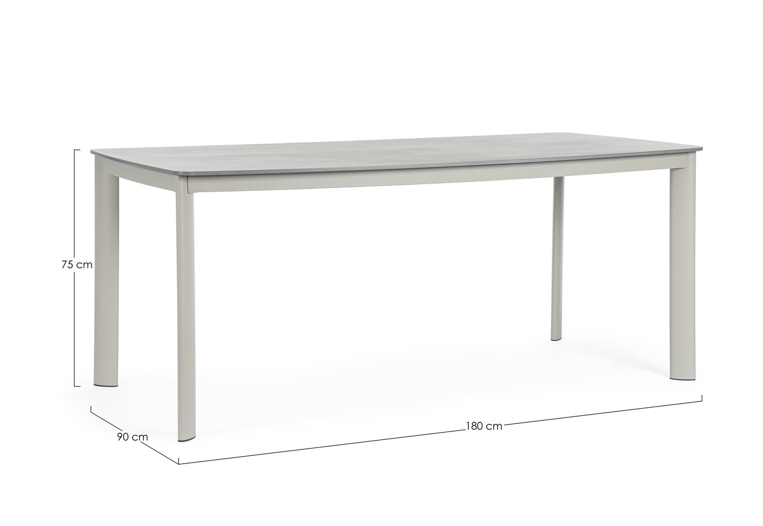 Lauko stalas ALCORA, šviesiai pilkas 180x90 | namuideja.lt | lauko stalas
