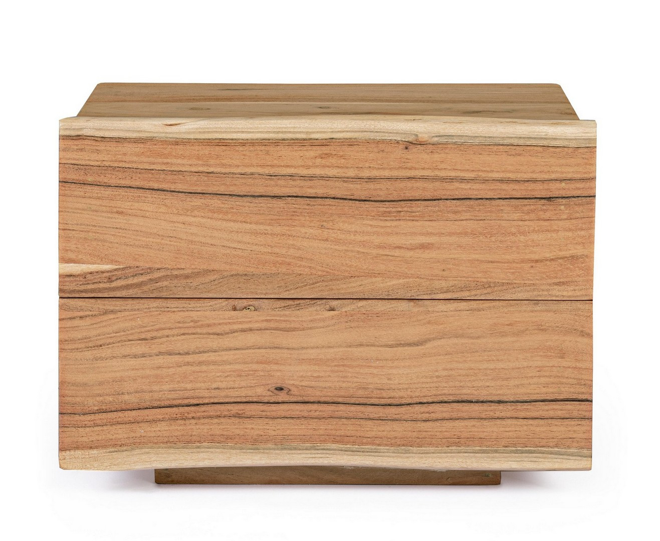 Mesita de noche Aron de madera de acacia con dos cajones