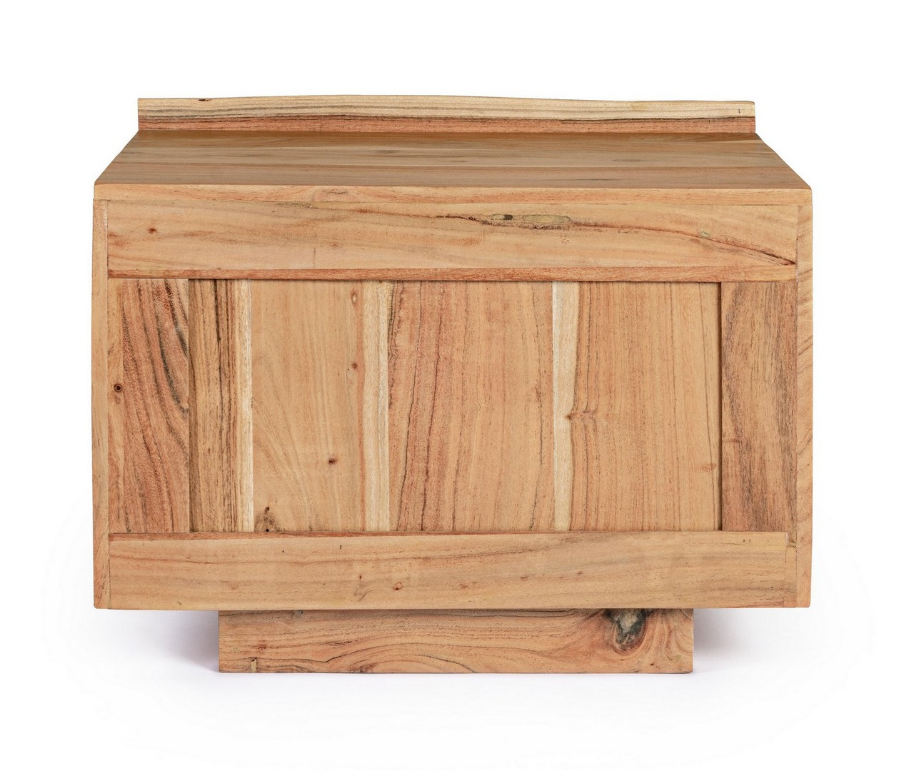 Mesita de noche Aron de madera de acacia con dos cajones