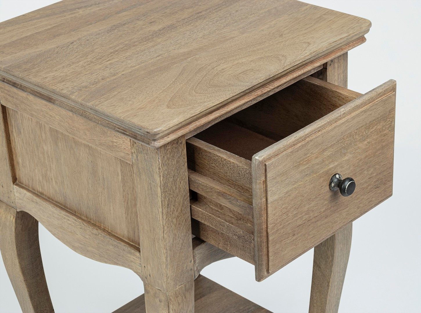 Mesita de noche Domitille de madera de mango con cajón