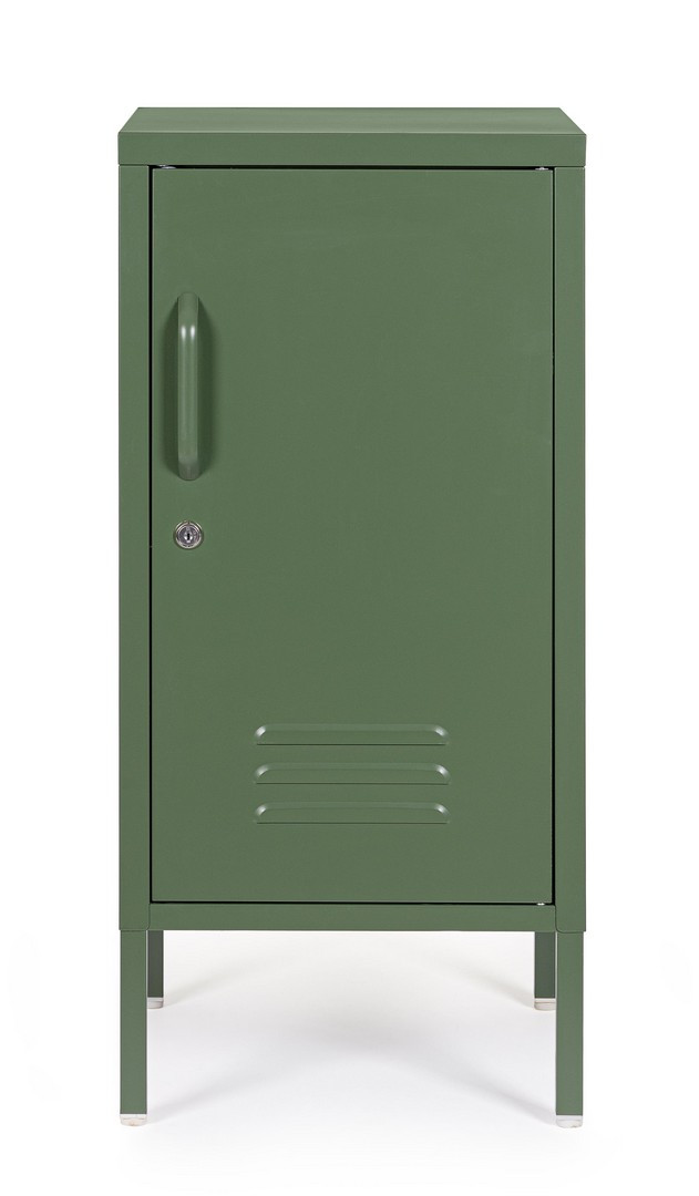 Mesita de noche Cambridge verde de acero con estantes ajustables