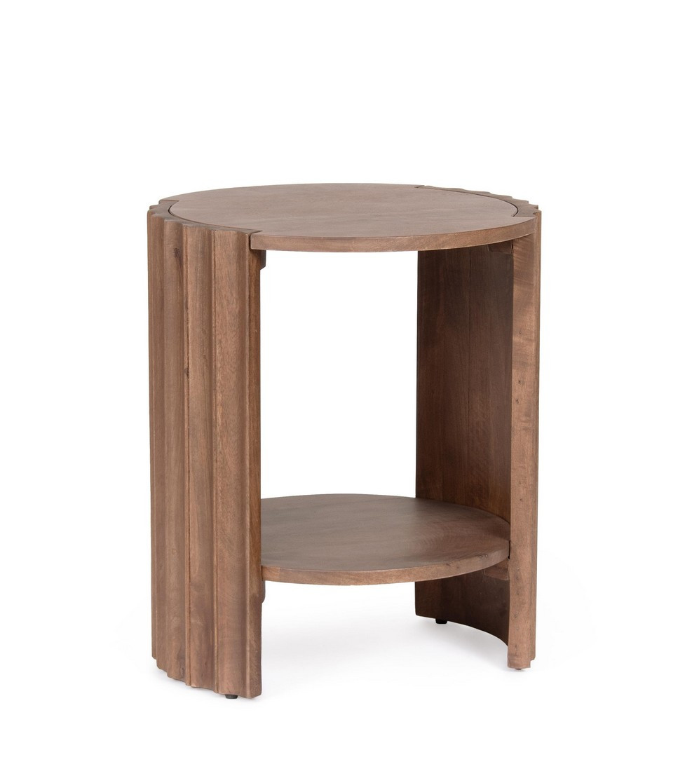 Mesa de noche Orissa de madera de mango natural