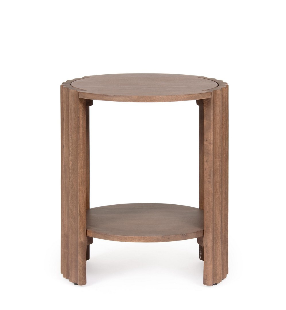 Mesa de noche Orissa de madera de mango natural