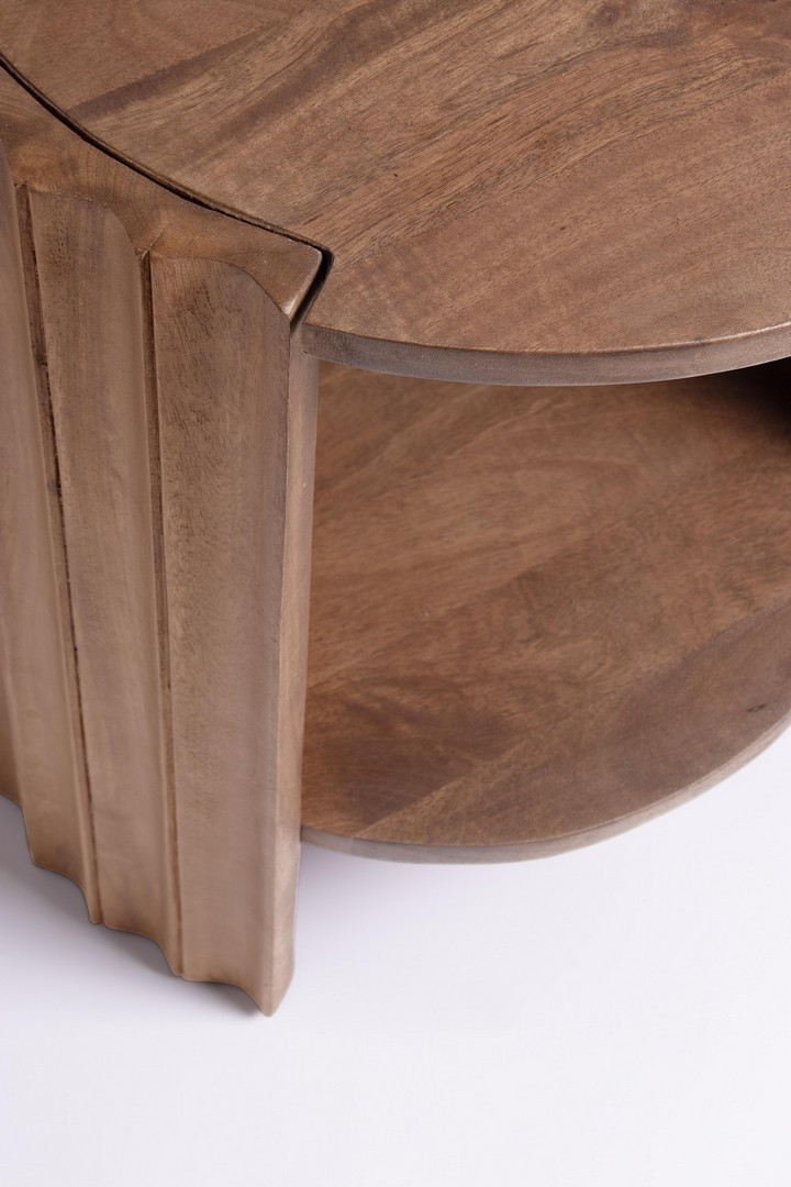 Mesa de noche Orissa de madera de mango natural