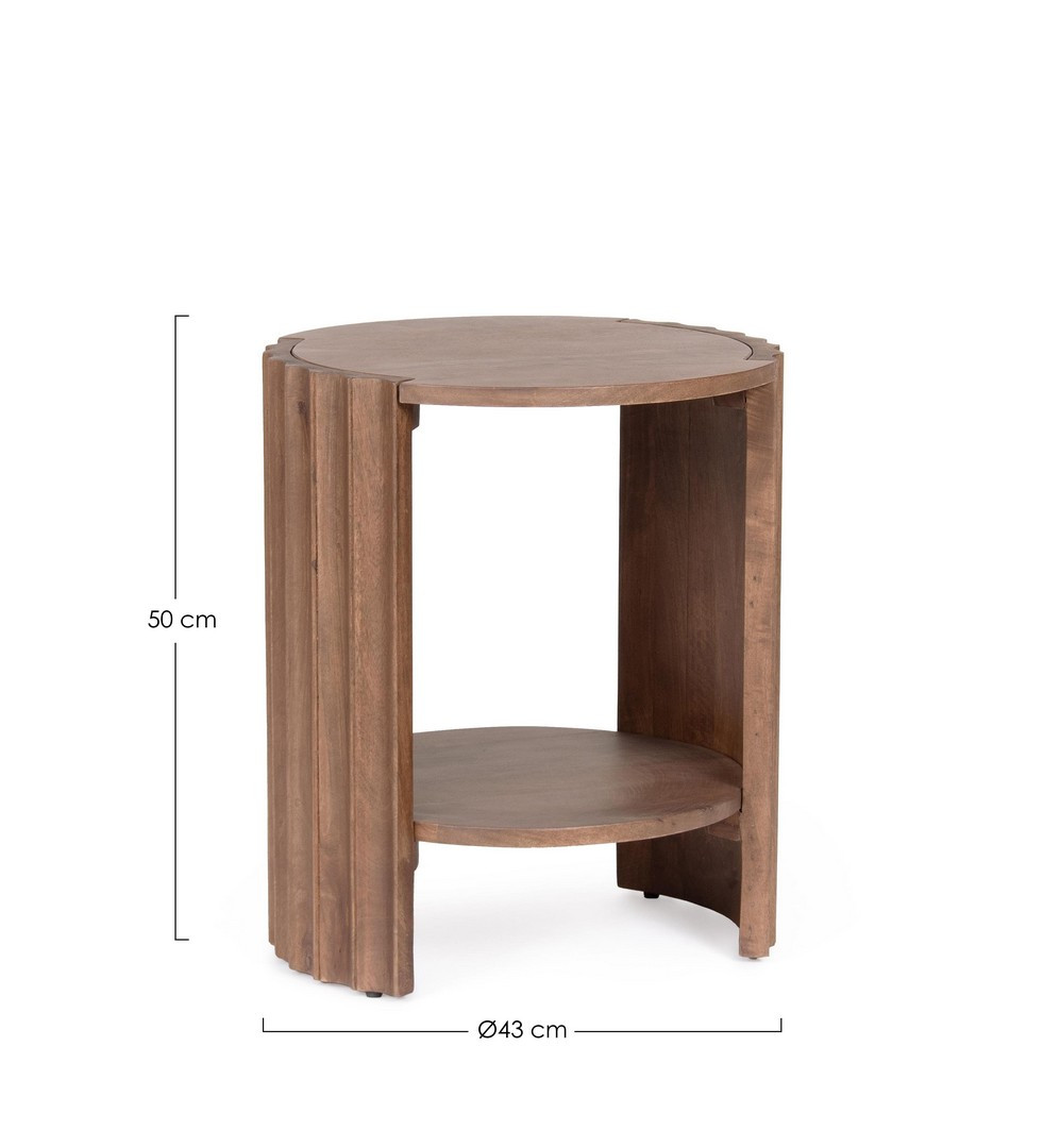 Mesa de noche Orissa de madera de mango natural